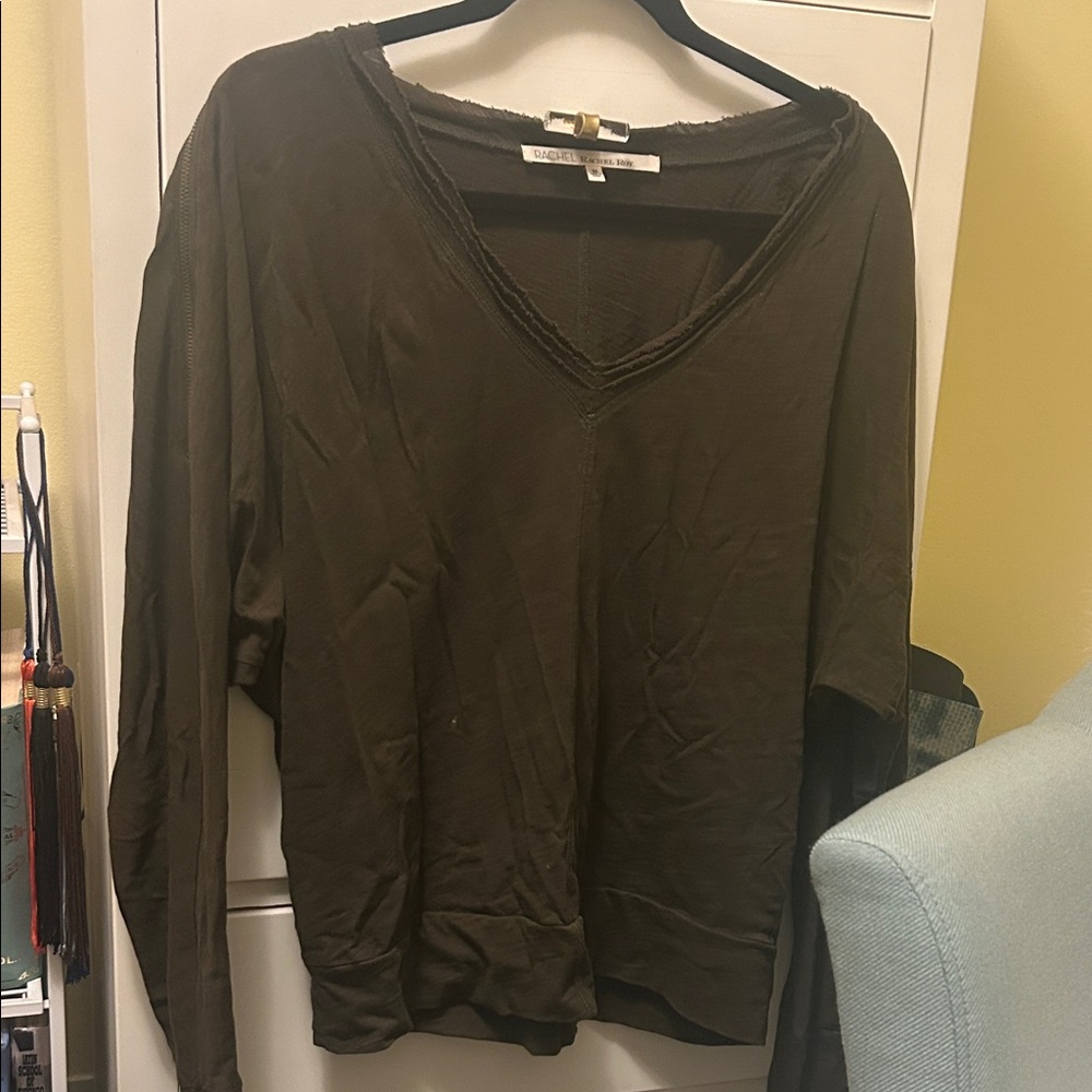 RACHEL Rachel Roy Olive Long Sleeve Top
